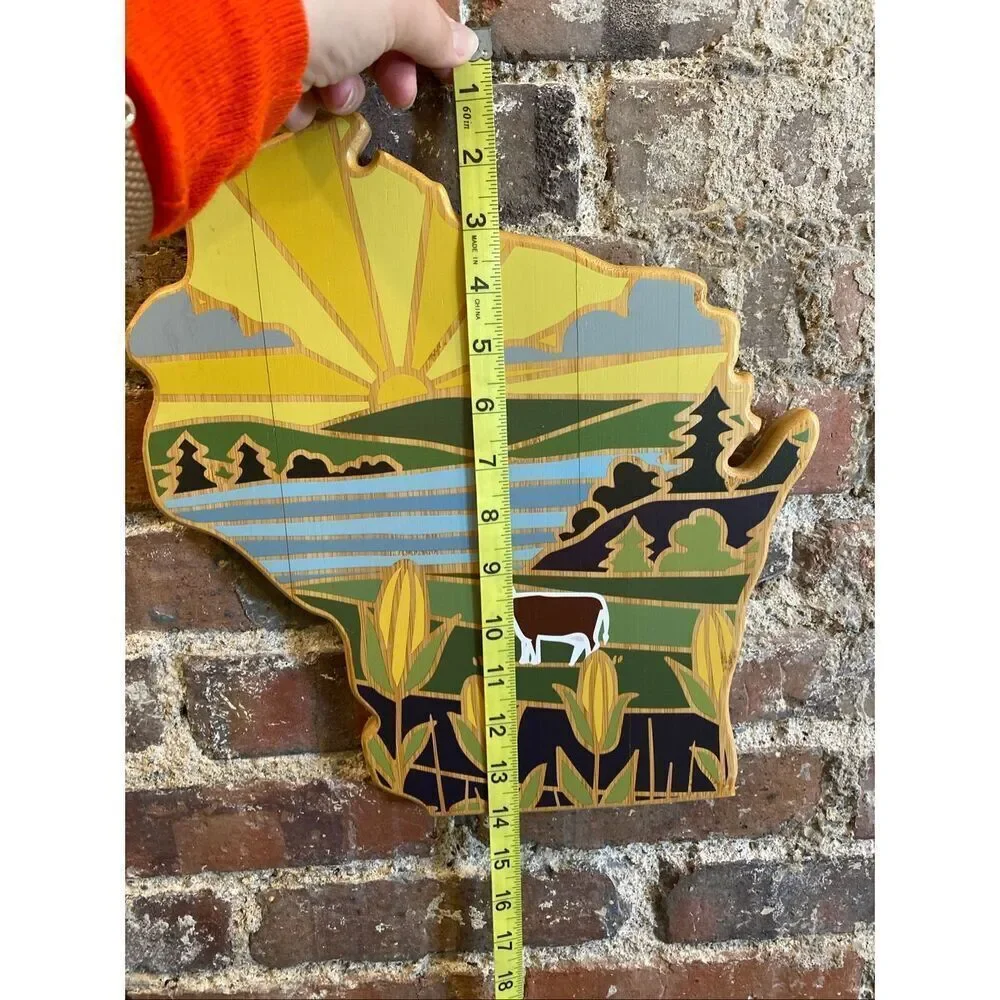 Totally Bamboo • WISCONSIN • State Decorative Colorful Hand Painted Hangable Bam